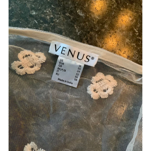 New Venus Cream Sheer Embroidered Dress - Picture 5 of 5